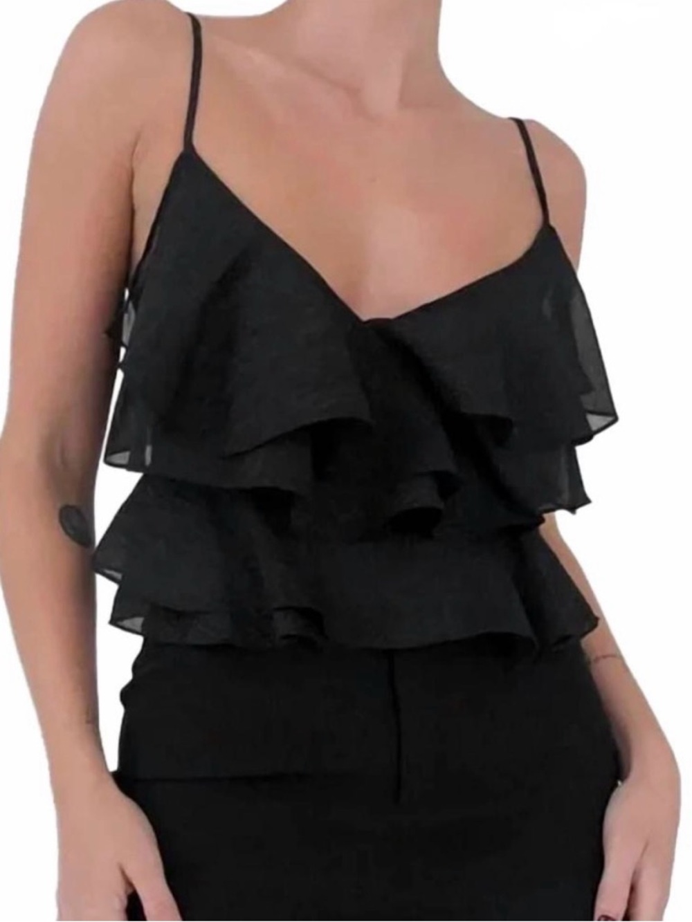 Rumored Women’s Revolve Tango Black Sparkle Cami Tank Large NWT